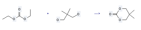 1,3-Dioxan-2-one,5,5-dimethyl- can be prepared by 2,2-Dimethyl-propane-1,3-diol and Carbonic acid diethyl ester
